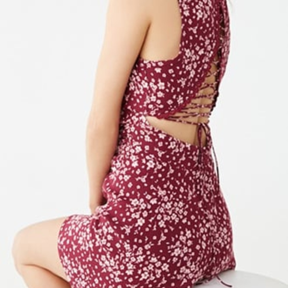 Low Cut Floral Sun Dress